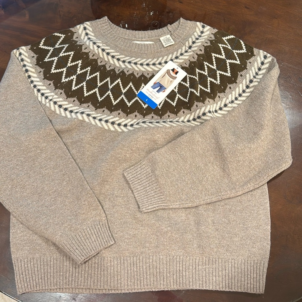 Weatherproof, tan and brown women’s sweater size large